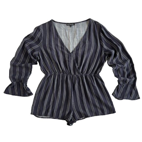 Fika The Brand Women's Large Blue Romper Light Weight V-Neck - Picture 1 of 4